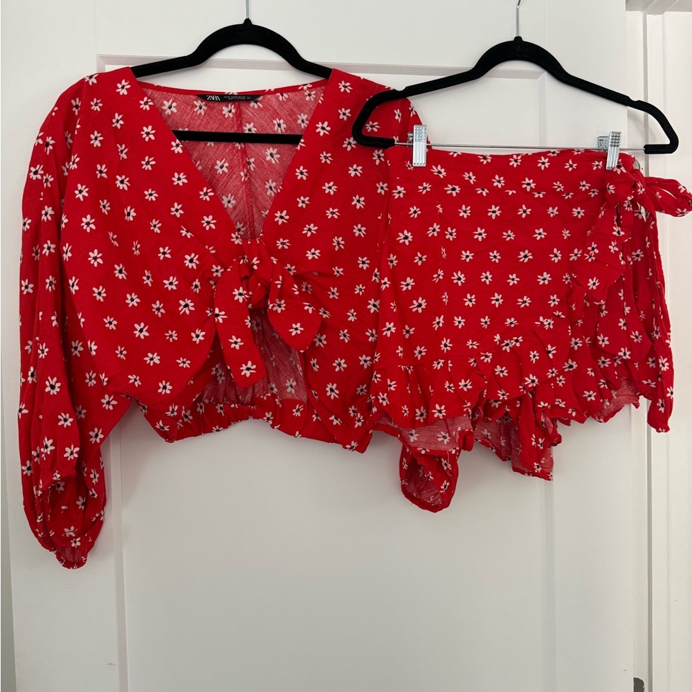 Zara Red Floral Set